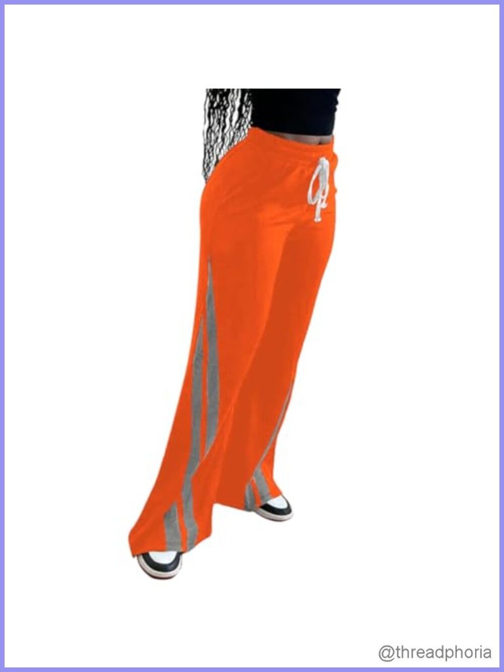 Women's Baggy Wide Leg Track Pants Drawstring Elastic Waist Joggers
